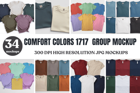 Download Comfort Colors 1717 Group Mockup Bundle - Premium Resources